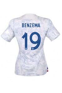 Frankrijk Karim Benzema #19 Voetbaltruitje Uit tenue Dames WK 2022 Korte Mouw